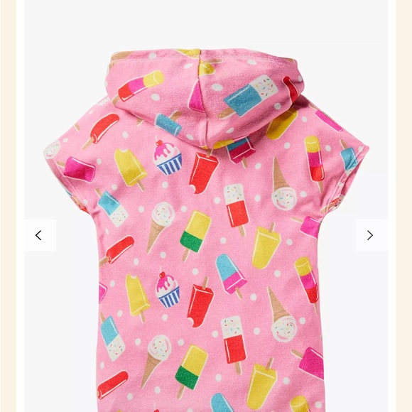 Mini Boden Kids' Ice Cream Spot Towelling Poncho, Pink - Picture 3 of 7